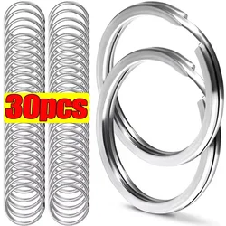 10/30pcs Stainless Steel Key Rings 20/25/28/30/35mm Round Flat Line Split Rings Keyring for Jewelry Making Keychain DIY Findings