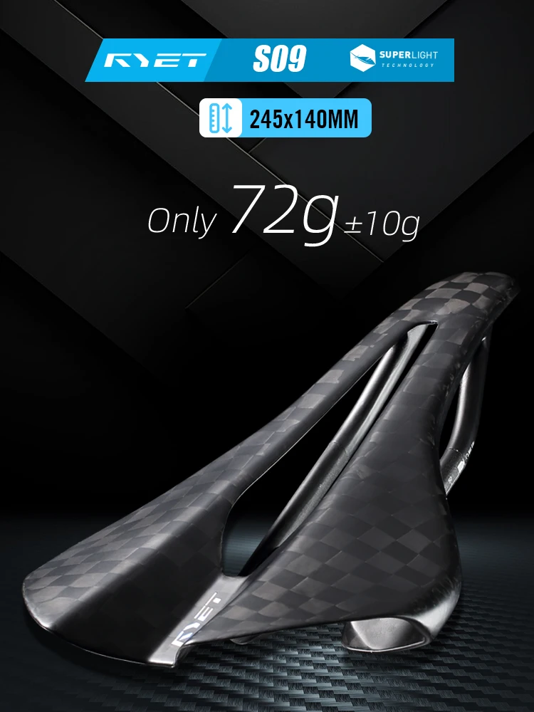 AliExpress RYET Ultralight 12K Carbon Bike Saddle 72g Oval Rail 7*9mm Bike Seating Triathlon Road MTB Mountain Gravel Cycling Cushion Parts