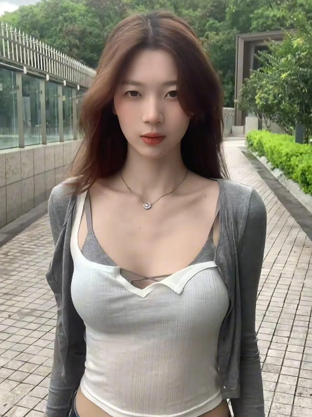 

Unique Pure Desire White Vest Cardigan Women's Fashion Set Three-Piece Set Comfortable V-Neck Long Sleeve High Waist Summer O...