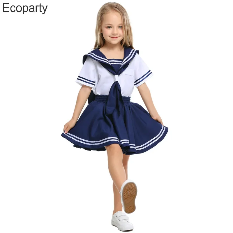 ECOPARTY Mädchen Japanische Anime Sailor Schuluniform Kostüm Cosplay Teen Mädchen Halloween Party Bühnenkostüme Dress20