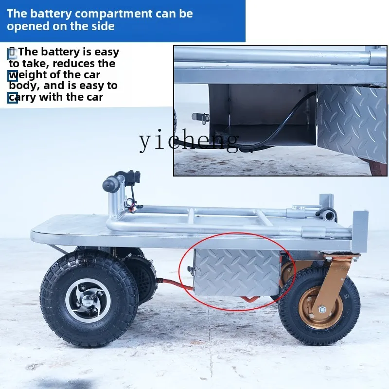 

electric flat truck pulling tile brick trolley folding truck