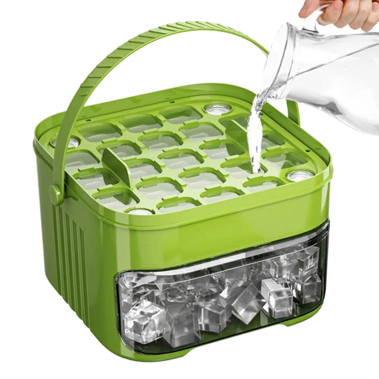 Ice Molds Box Portable Ice Maker Ice Tray Refrigerator With Lid Ice Cube Easy Press Design Or Beverages Whiskey Cocktails Sodas