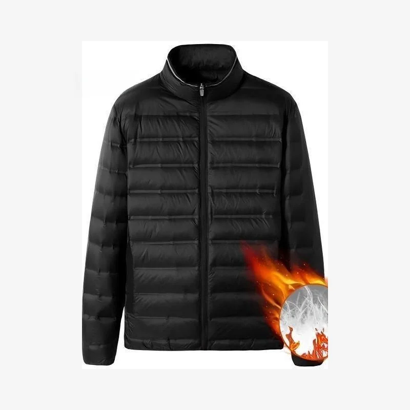 Cappotto leggero in cotone Jaet da uomo di mezza età e ly Dad Thiened di grandi dimensioni bianco con colletto alla coreana