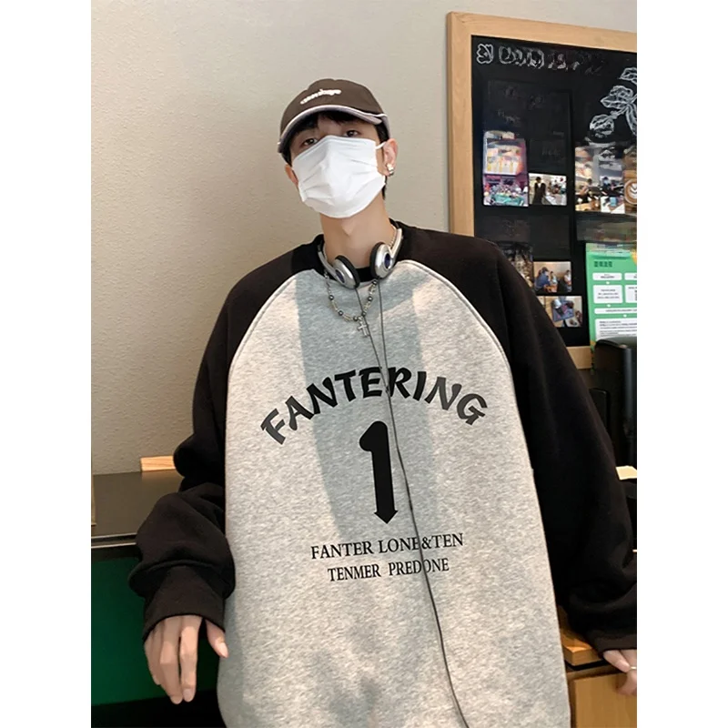 

Весенне-осенняя мужская толстовка с капюшоном большого размера 300, длинная све, круглая, свободная посадка, топ Jaet