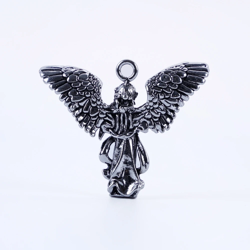 Retro Angel Charm Necklace Jewelry Accessories Hands Together Prayer Amulet With Wings Pendant Necklace Men Women Couple Jewelry