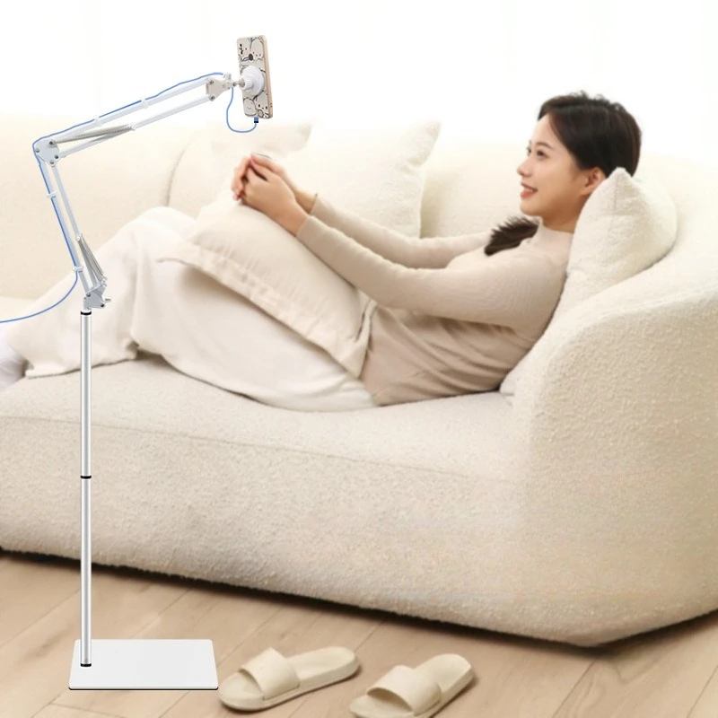 Folding Tablet Stands Living Room Magnetic Tablet Stand Cantilever Floor Phone Rack Bedroom Bedroom 360° Rotate Storage Shelf