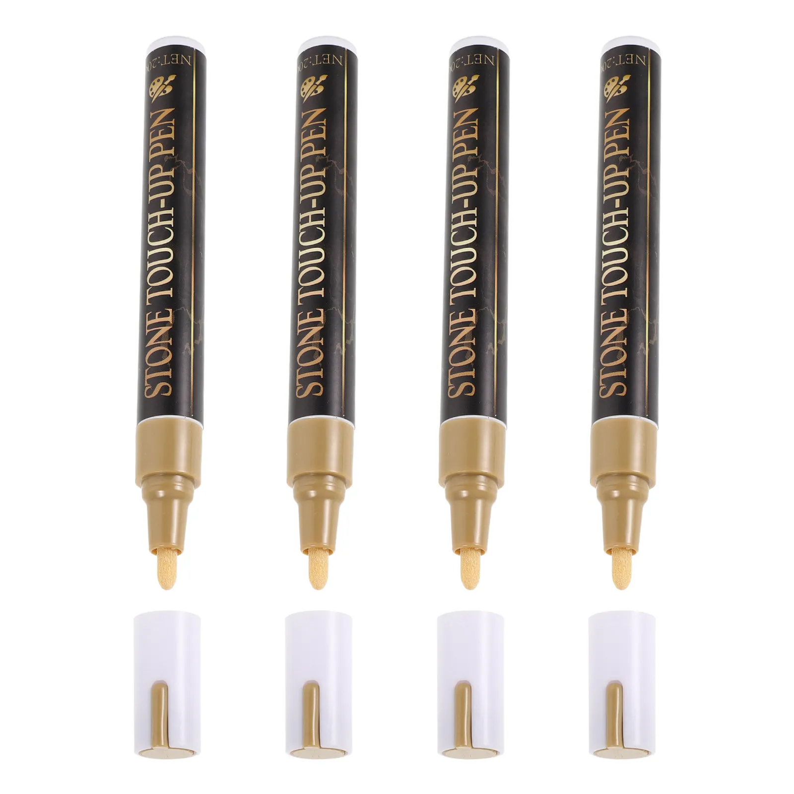 4Pcs Headstone Marking Pen Oil Based Paint Marker Waterproof Stone Paint Pen Gold Color for Granite Marble Outdoor Memorial