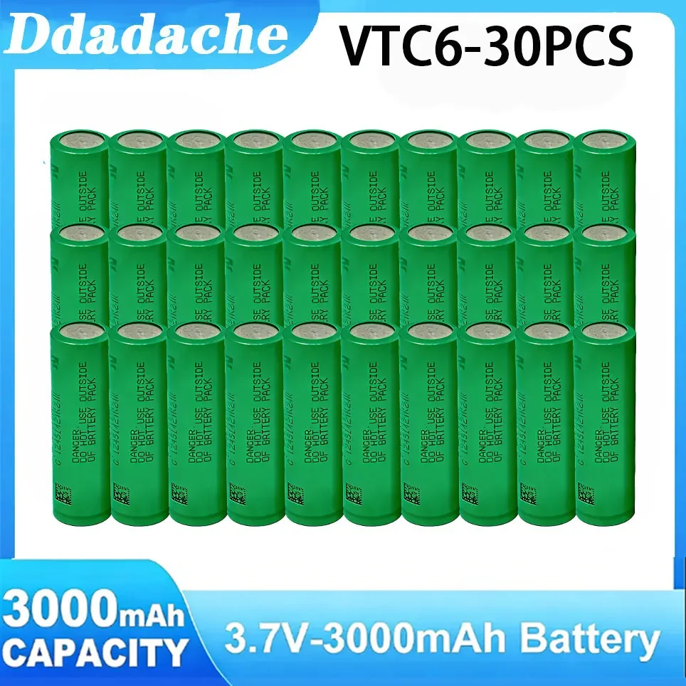 Original 18650 VTC6 3,7V 3000mAh wiederaufladbare Lithium-Batterie, 30A Entladung, geeignet für Elektrowerkzeug-Schraubendreher und E-Zigaretten-Akkus.