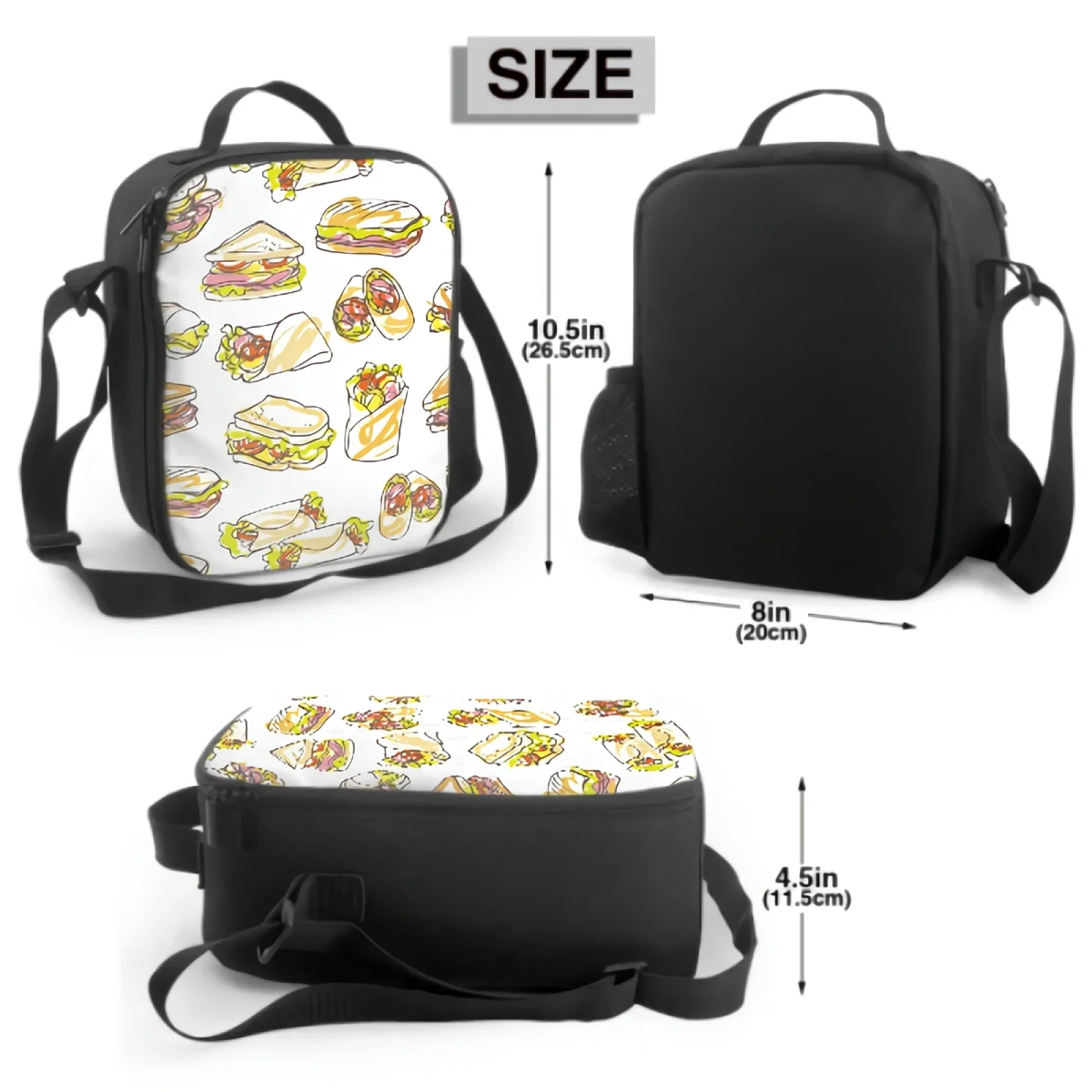 Sandwich Wrap Insulated Lunch Box for Girls Boys Leakproof Portable Lunch Bag Durable Cooler Tote Bag for Beach Picnic Office