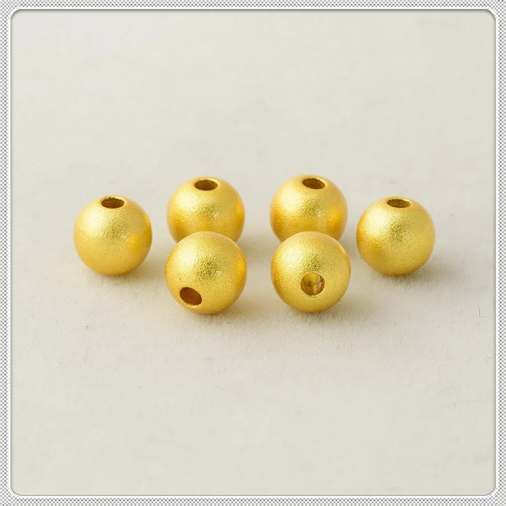 BoYuTe (100 Pieces/Lot) 3-4-5-6-8-10mm Metal Brass Gold Plated Beads Beaded DIY Jewelry Accessories Loose Beads