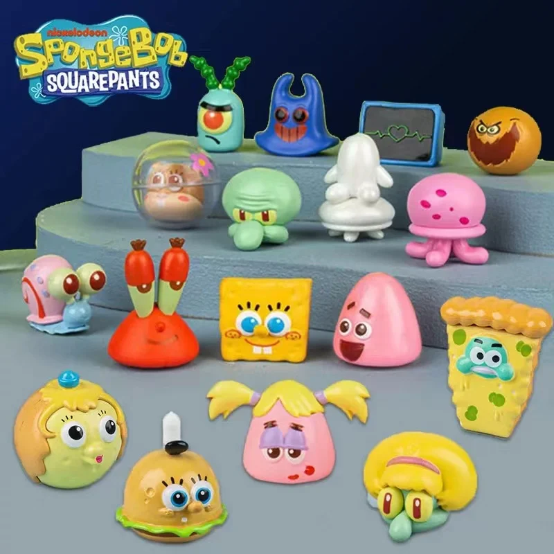 

SpongeBob SquarePants Blind Bag - 4Pcs Random No Repeat Figures Patrick Squidward Mr.Krabs Mini Toys Anime Kawaii Ornament Kids