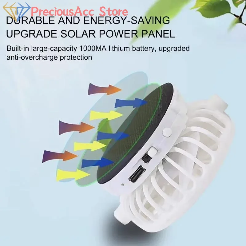 Solar Fan Cap Breathable Mesh Baseball Hat USB Rechargeable Outdoor Sun Protection Headwear for Men Summer Sports Travel
