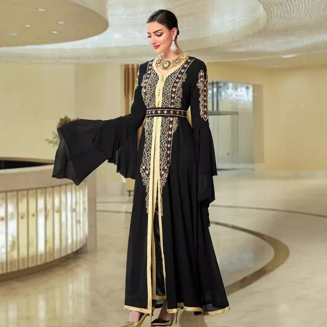 2024 New Luxury Diamonds Dubai Abayas for Women Muslim Evening Wedding Dress Kaftan Turkey Robe Caftan Marocain Femme Musulmane