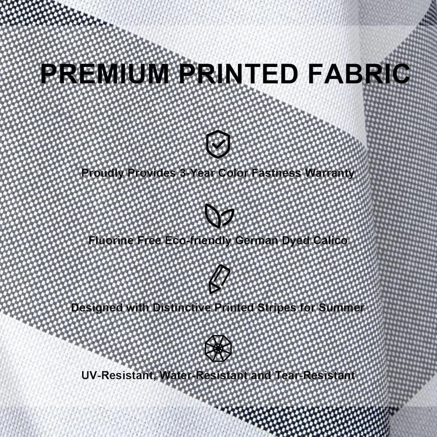 Gestreifte Terrassenschirme für den Tisch im Freien, mit Kurbel- und Druckknopf-Neigungsmechanismus, automatische Neigung, 8 Stahlrippen, hohe Farben