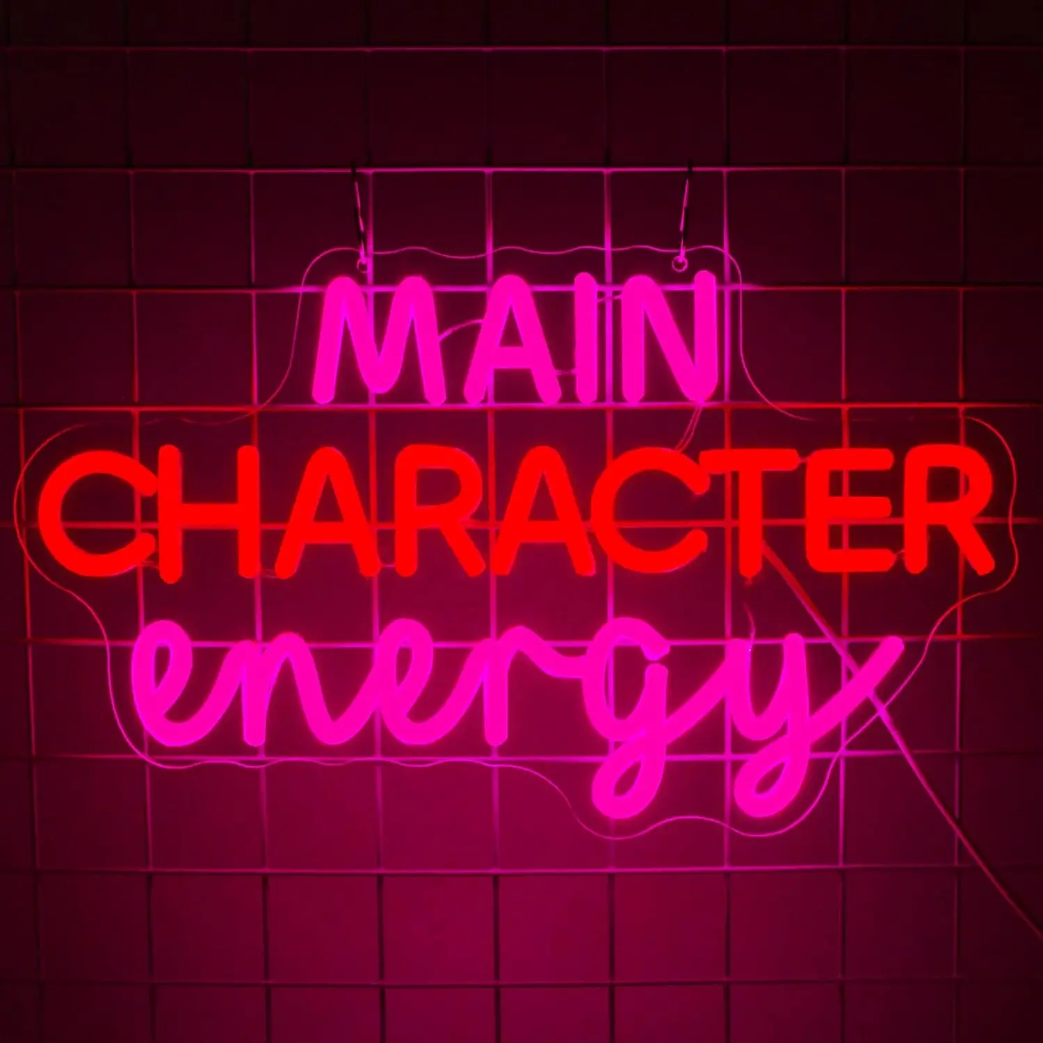 Main Character Energy Neon Sign USB LED Neon Light for Bedroom Salon Game Room Bar Home Wall Art Decoration Gift Night Light