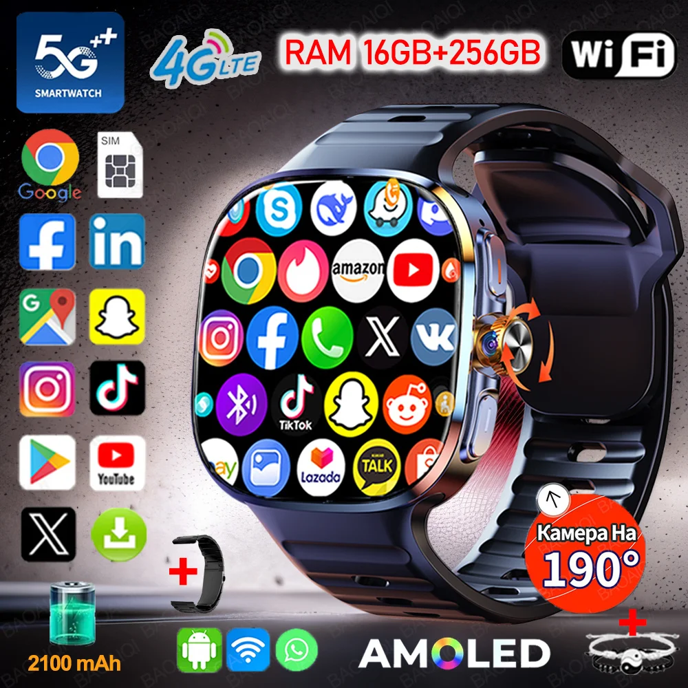 �y�Z�[�����z5G Bluetooth �ʘb �X�}�[�g�E�H�b�` 720*720 AMOLED 2.40 �C���` �X�N���[�� 16GB+256GB RAM 2100mAh Google Play WIFI GPS �X�}�[�g�E�H�b�` Android 10