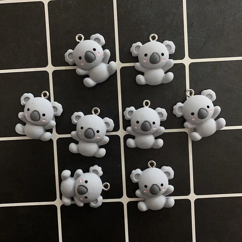 10pcs Kawaii Resin Small Dog Koala Earring Charms Cute Animal Bracelet Keychains Necklace Pendant Accessory Diy Mix Jewelry Make