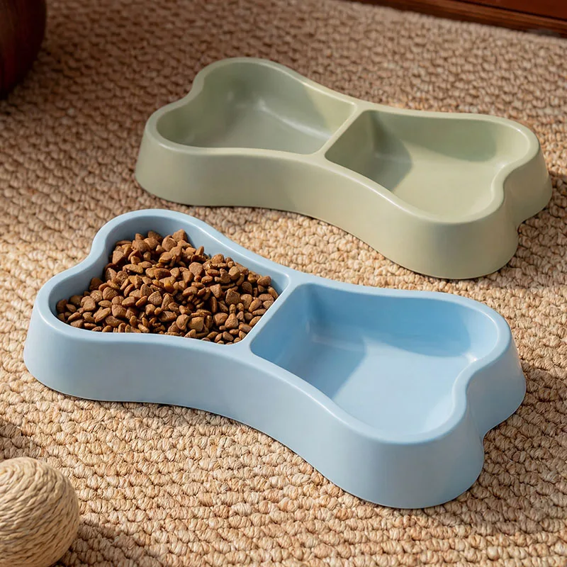 Doppel-Futterschalen aus Kunststoff für Katzen und Hunde, 2-in-1 Futter- und Wasserspender, Rutschfeste Langlebige Futterschale, Haustierzubehör