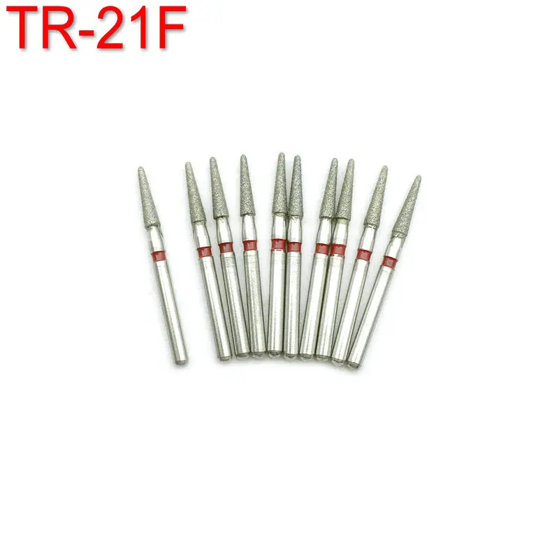 

10pcs/box Dental FG 1.6mm Diamond Bur Drill Dental Burs for High Speed Handpiecess Dentist Tools TR-21F