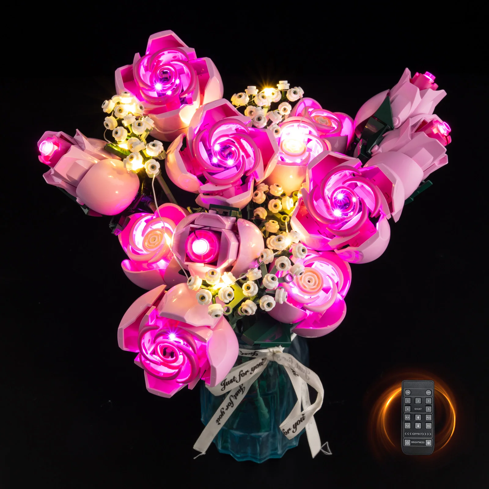 

Kyglaring LED Light Kit suitable for Bouquet of Pink Roses 10374 Building Blocks Decorative Lamp Not Include Lego Building