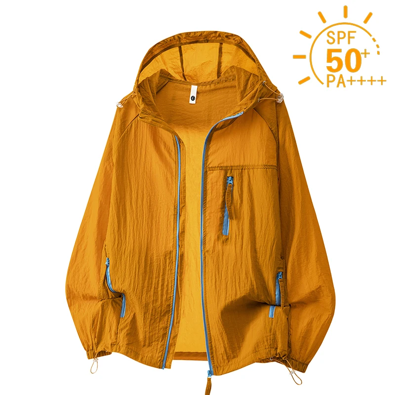 Men's Women's UPF 50+ Sun Protection Hoodie Couple Casual Outdoor UV Blocking Sunscreen Jacket Lightweight Thin Skin Coats