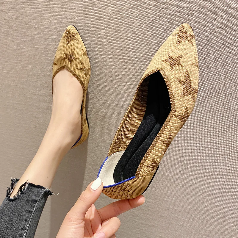 Women shoes flat bottom fashion rubber shoes non-slip sole elastic soft casual comfortable spring and autumn summer shoes 2023 n