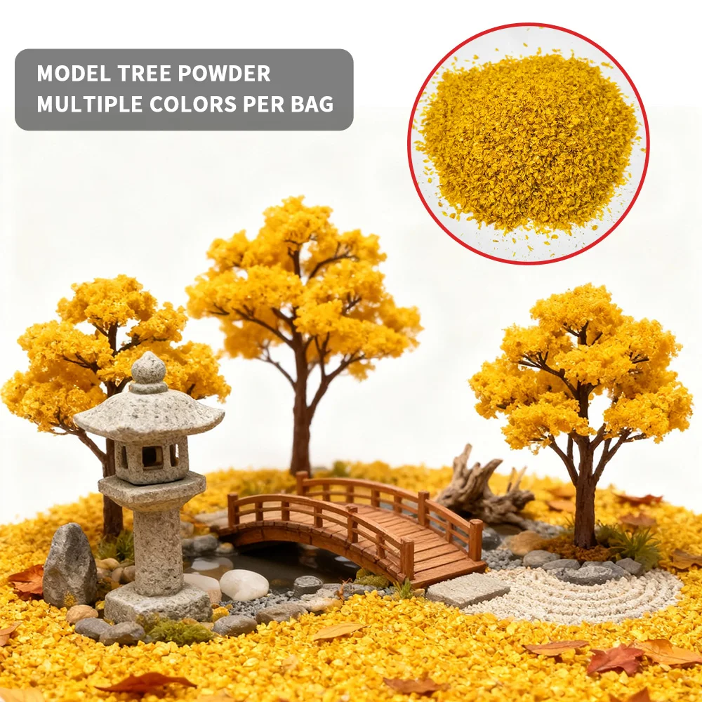 Modelo de polvo de árbol en miniatura de colores mezclados, 4 bolsas, para bricolaje, hojas, follaje, construcción, Micro paisaje, ferrocarril, mesa de arena, Kit de Diorama de escena