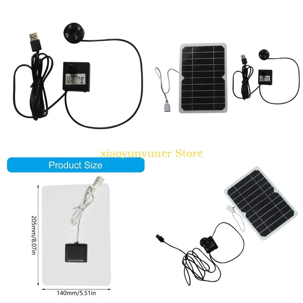 

P9JB Outdoor Solar Fountains 5W Panel 6 Nozzle Option Easy Setups For Garden Pool Decoration And Aeration