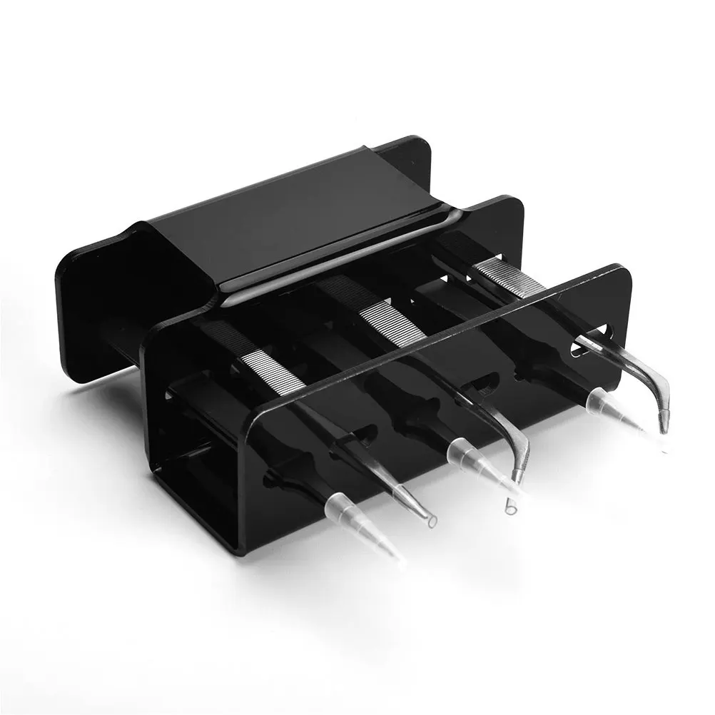 

1pc Acrylic False Eyelashes Holder Grafting Tweezers Storage Rack Compact Black Stand For Home Professional Use Durable Makeup
