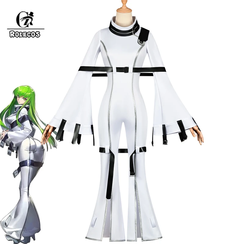 ROLECOS Code Geass Lelouch of the Rebellion C.C. Cosplay Costume C.C. Role Play Women Jumpsuit Uniform Halloween Fullset Outfit