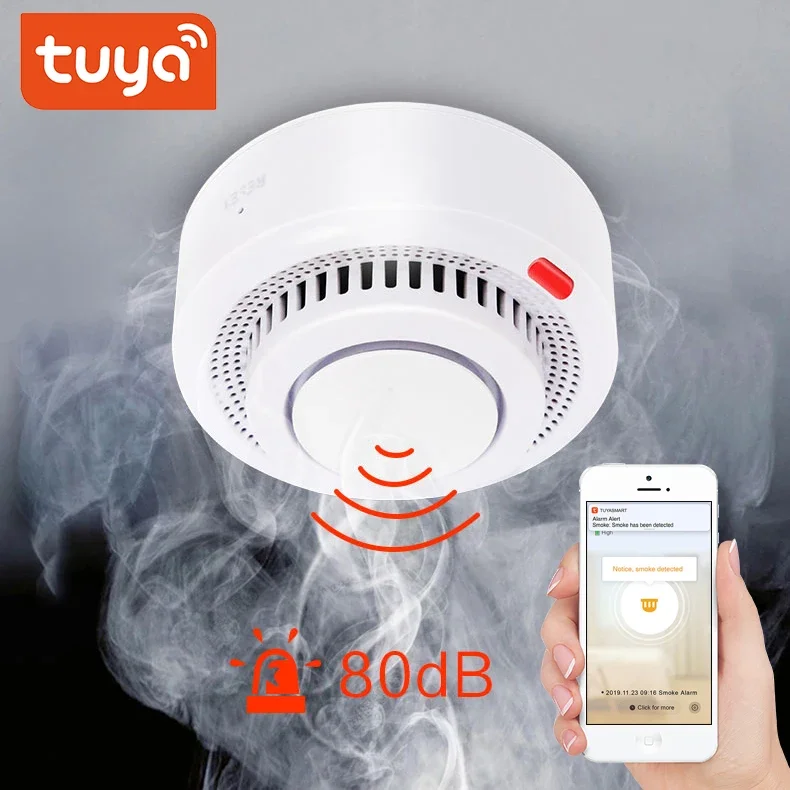 Tuya wifi Rauchmelder Räucherei Kombination Feuer Alarm Home Security System Feuerwehr WiFi Rauch Alarm Feuer Schutz