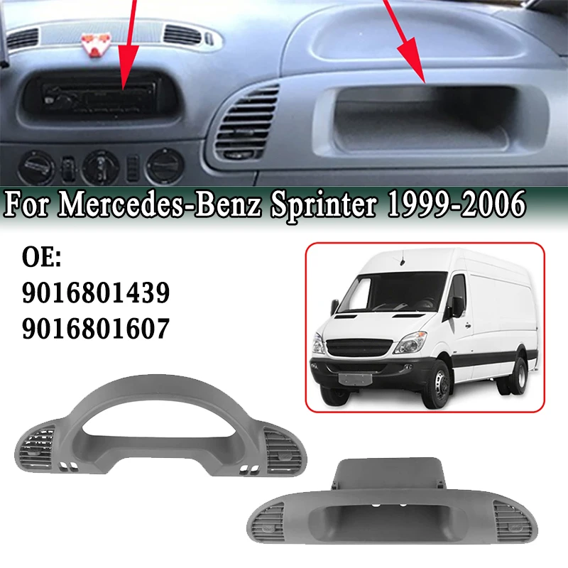

For Mercedes-Benz Sprinter 1999-2006 Dashboard Speedometer Trim Panel Storage Compartment Air Outlet Vent 9016801439+9016801607