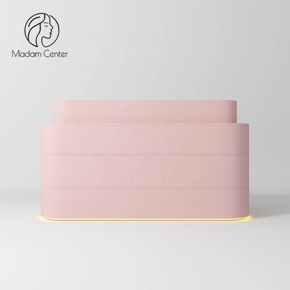 Madamcenter Customized Modern Aesthetic Clinic Furniture Beauty Salon Nail Room Reception Desk for Cosmetic Institutes Front