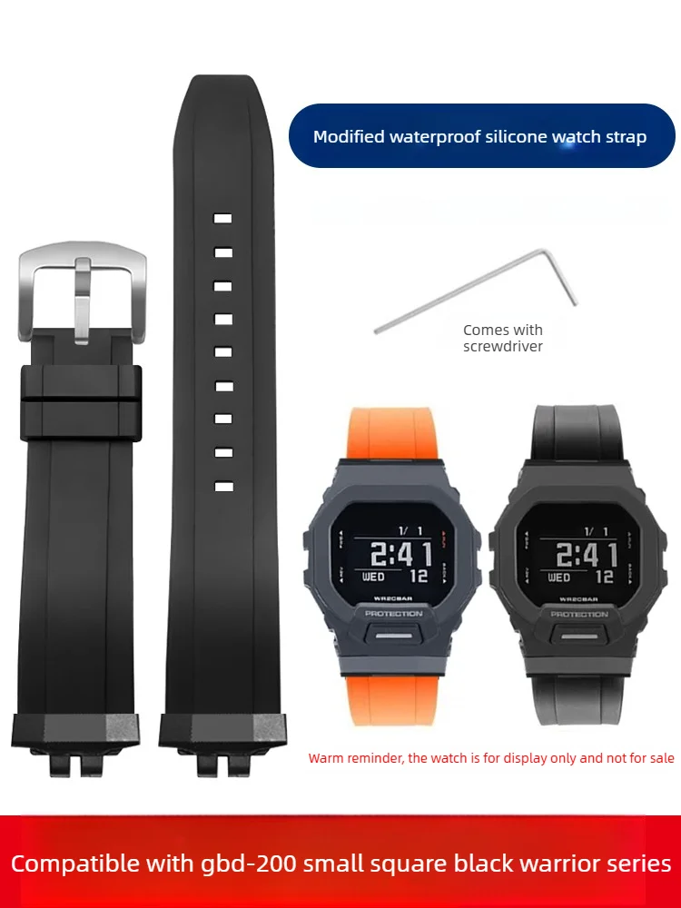 Silicone Watch Strap Is Suitable for Casio Small Square Darth Vader GBD-200 Series Modified Waterproof Rubber Accessories