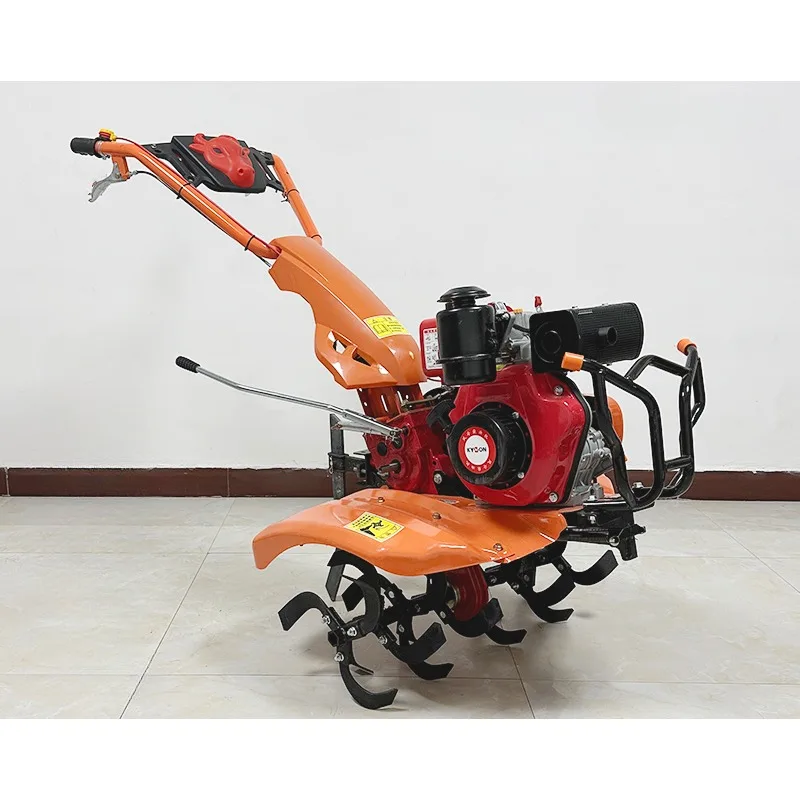 Small soil loosening ridging weeding and ditching micro tillage machine diesel gasoline multi function rotary tillage machine