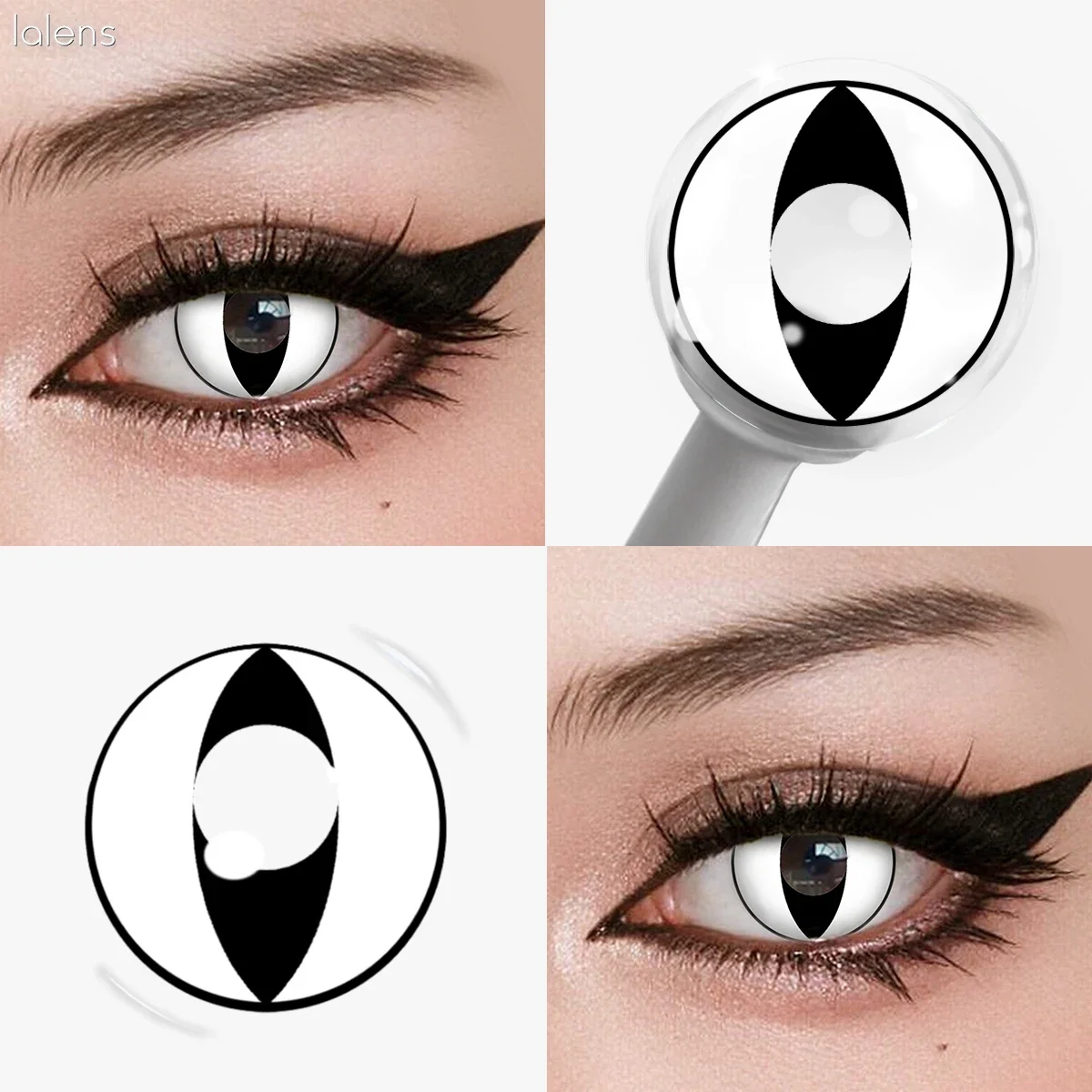 Lalens 1/2 Paar Farbige Kontaktlinsen Katzenaugen 14,0mm Kleine Pupille Anime Cosplay Farblinsen für Party Rollenspiele Augenschönheit – Detail 12