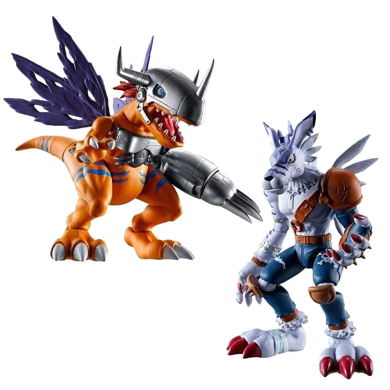 Bandai Genuine Digimon Anime Figure Candy Toys Metal Greymon Were Garurumon Collection Anime Action Figure Toys for Children