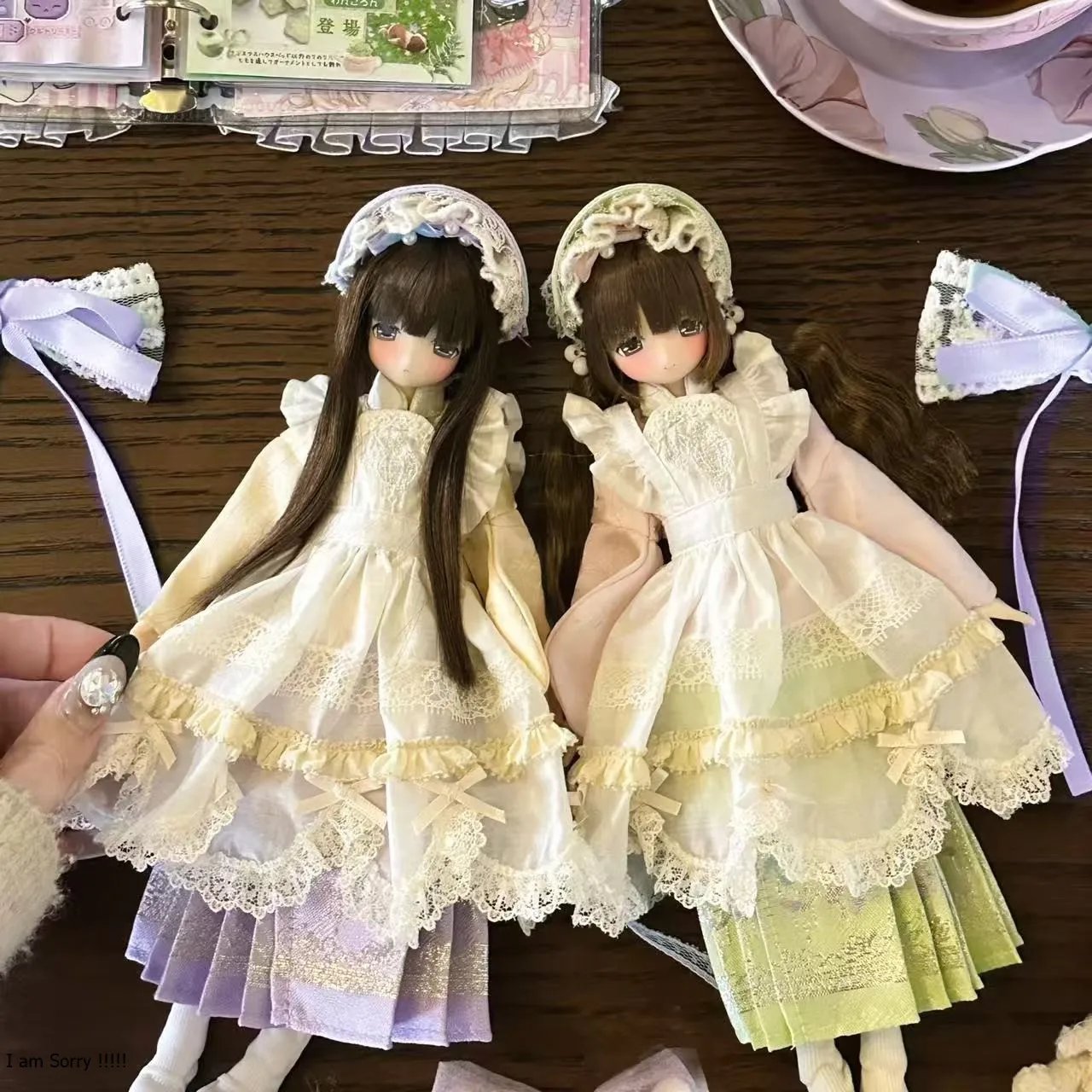 1/6 BJD Doll Clothes Accessories Sweet Spring Fairy Headdress+Top+Skirt+Overskirt+Socks Set For OB22/OB24 BJD Doll Blythe Azone
