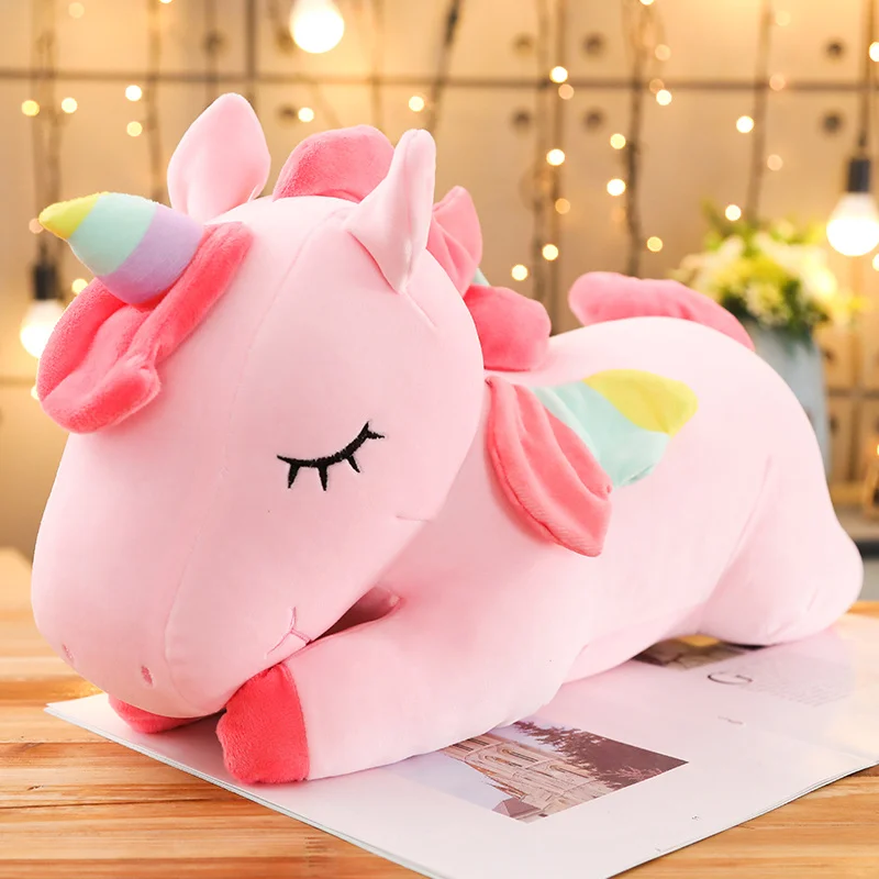 25-100cm Kawaii gigante unicorno peluche morbido unicorno farcito bambole morbide animali cavallo giocattoli per cuscino regalo di compleanno