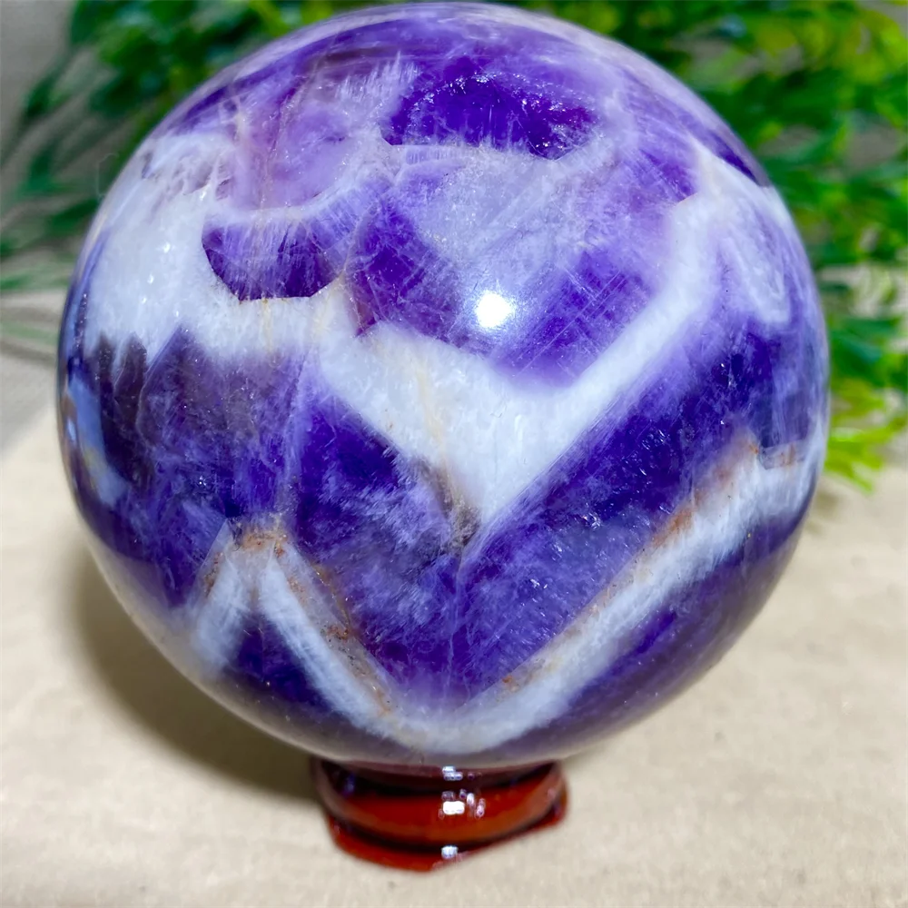 

Dreamy Amethyst Crystal Quartz Natural Stone Sphere Reiki Wichcraft Minerals Handwork Ball House Decoration Home +Stand