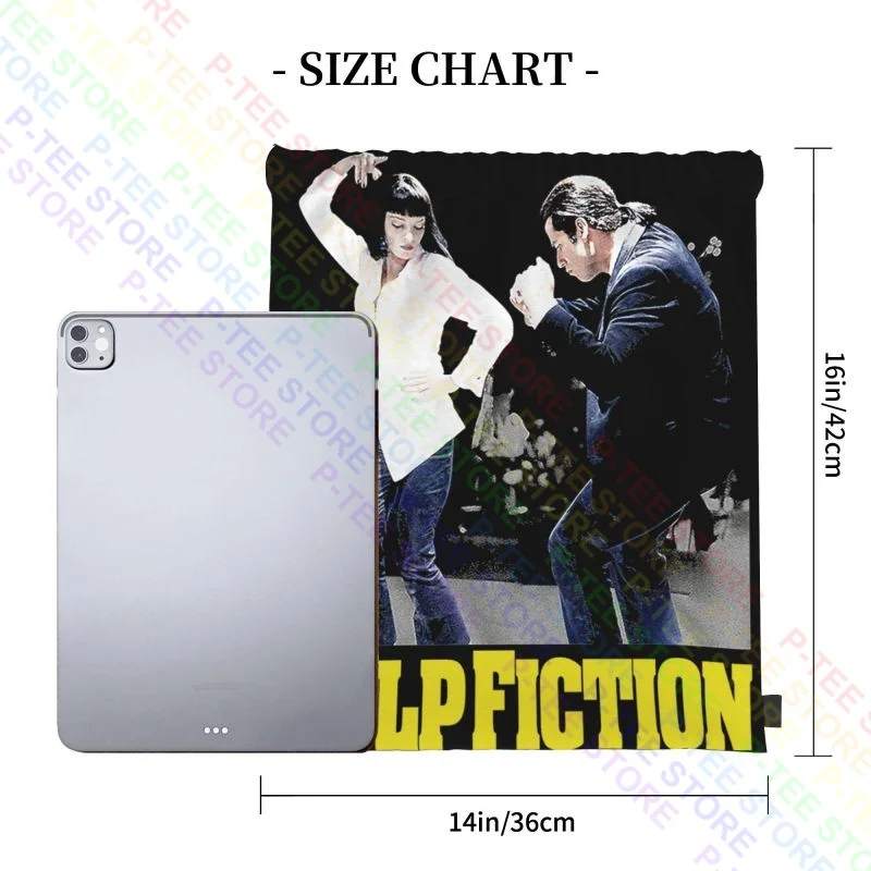 Pulp Fiction Mia Vincent Dancing Tarantino Dance Scene Drawstring Bags Gym Bag Bookbag Beach Bag