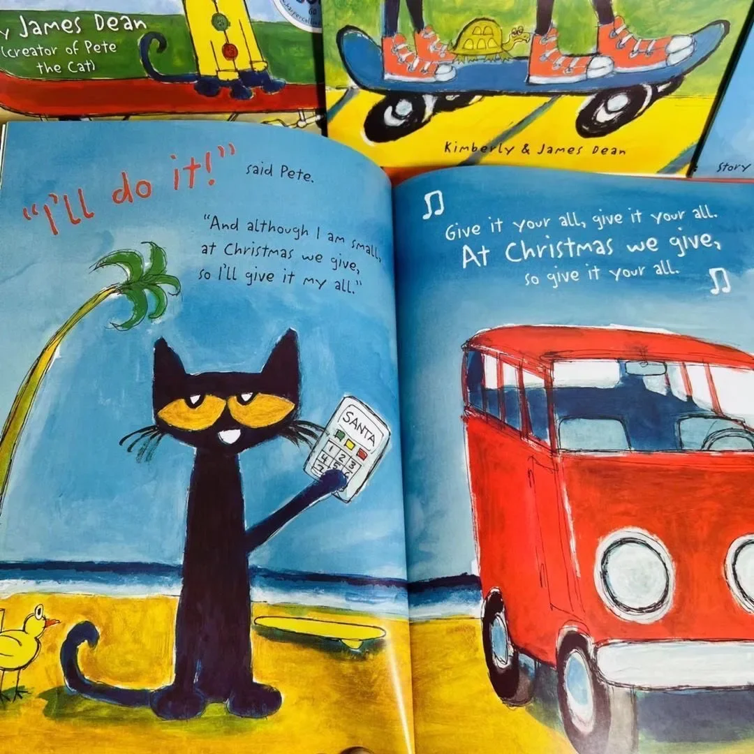 6 Books Pete The Cat Picture Book Children's English Story Book
