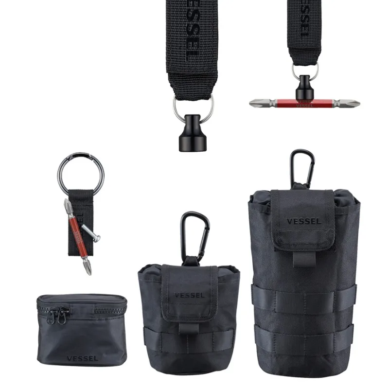 VESSEL MAC Series Tool Mount Accessories Mini Pouch/Storage Bag/D-Ring/Magnetic Clip Multi-Options Belt Mount for Electricians