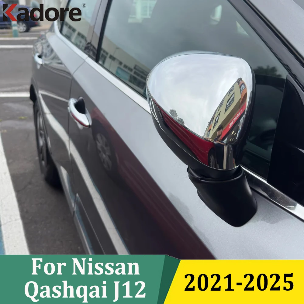 For Nissan Qashqai J12 2021 2022 2023 2024 2025 Side Door Rearview Rear View Mirror Covers Trim Car Sticker Styling Accessories