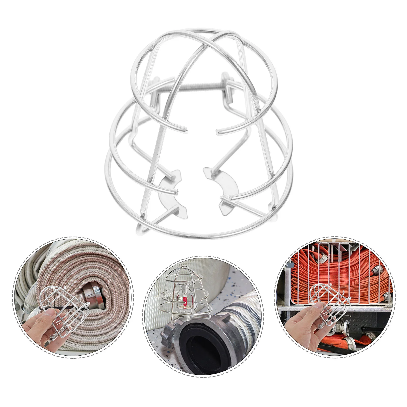 Sprinkler Head Protective Cover Fire Guard Spray Protectors for Lawn Silver Smoke Cage Escutcheons Wrench