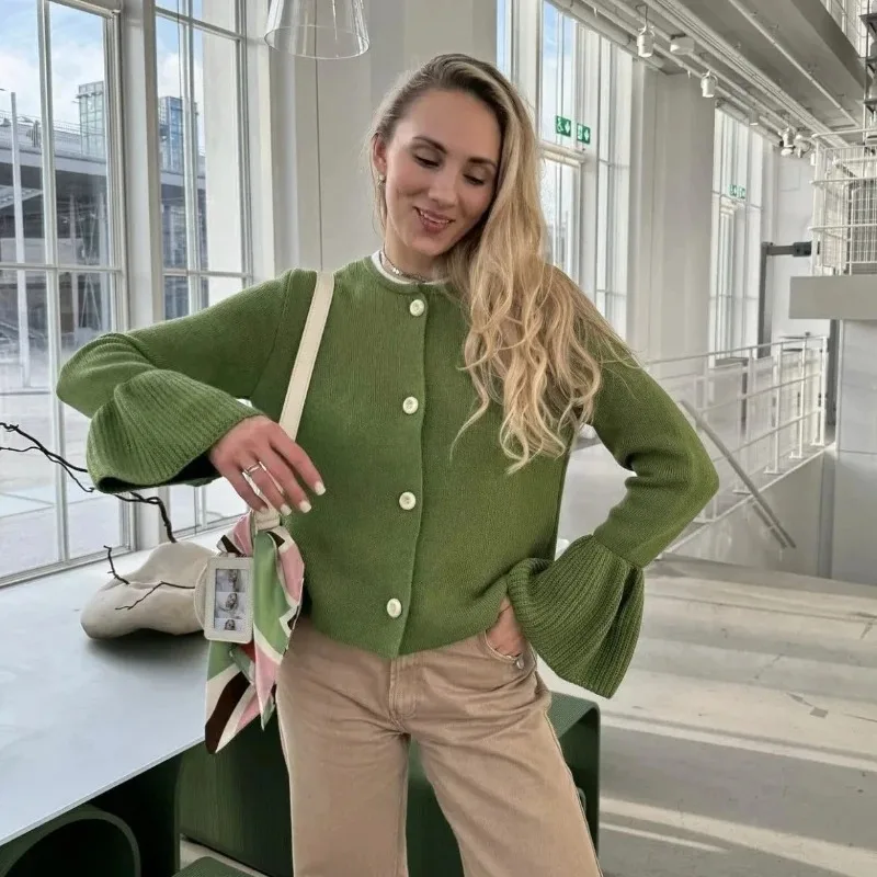 

Женский вязаный кардиган-пальто с ребристыми вставками, свободный крой, длинный рукав, однотонный свитер, женская вязаная одежда, кардиган