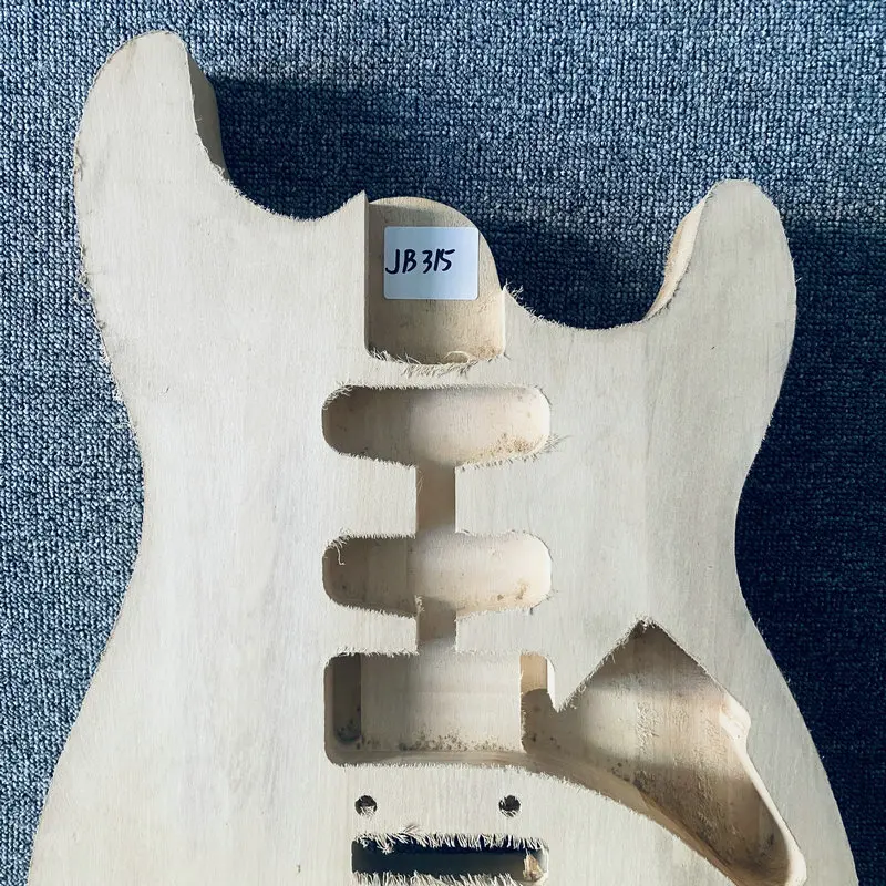 jb315 Solid Basswood 2 Pivots Bridges Electric Guitar Body Unfinished No Paints for DIY Replace