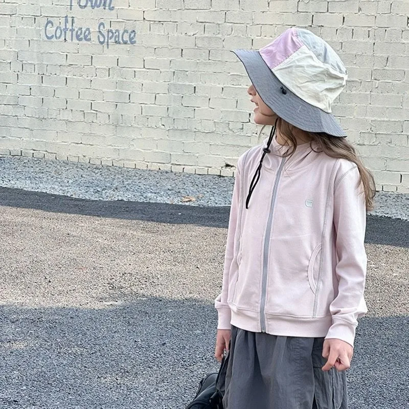 

Girls' 2025 New Spring/Autumn Korean Style Casual Hooded Sweatshirt - Stylish Kids' Top