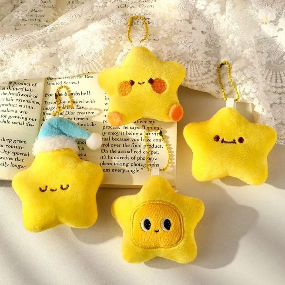 Exquisite Cute Stars Fluffy Bag Pendant Charms Fashion Jewelry Soft Star Key Chain Christmas Gift