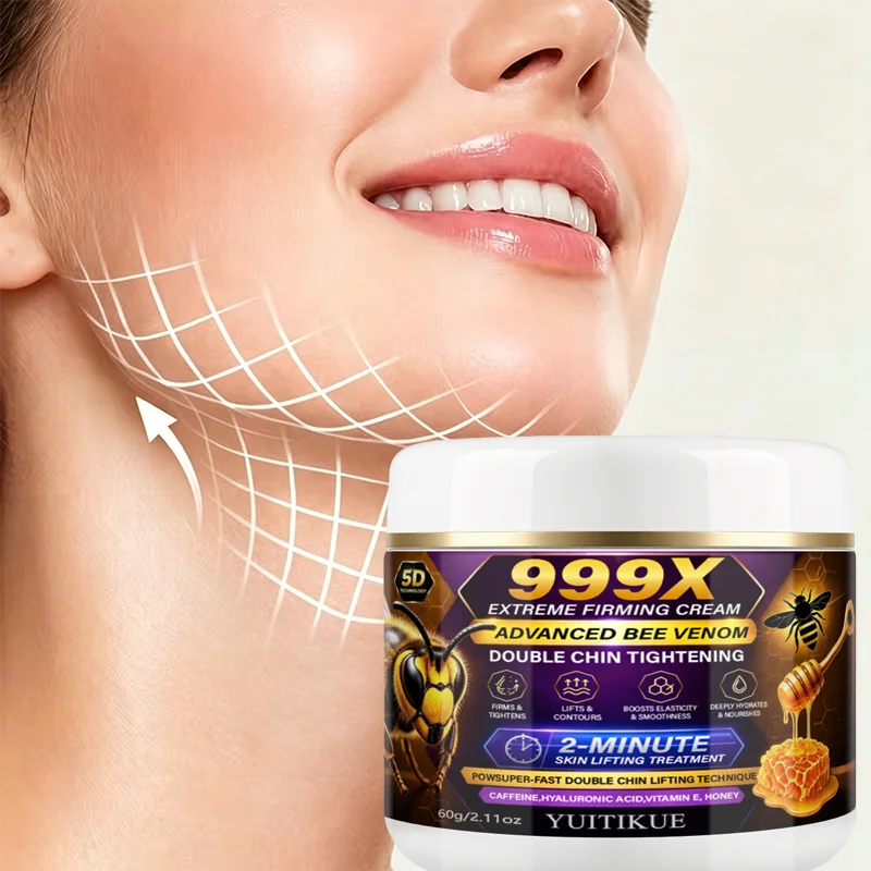 YUITIKUE 999X Bee Venom Double Chin Tightening Cream Neck Lifting Firming Jawline Contour Anti Aging 60g